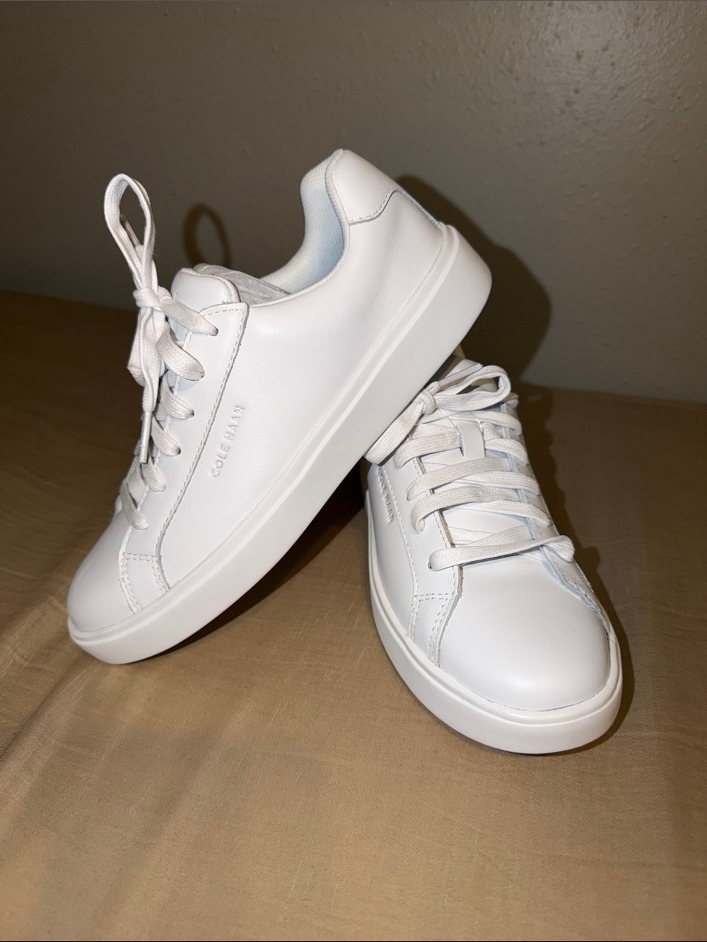 Cole Haan Women’s or Kid’s White Low-Top Leather Sneakers